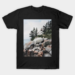 Maine Watercolor Painting T-Shirt